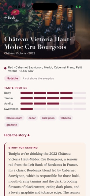 Winelingo label scan result